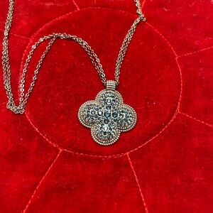 Brighton Silver and Blue Crystal Necklace